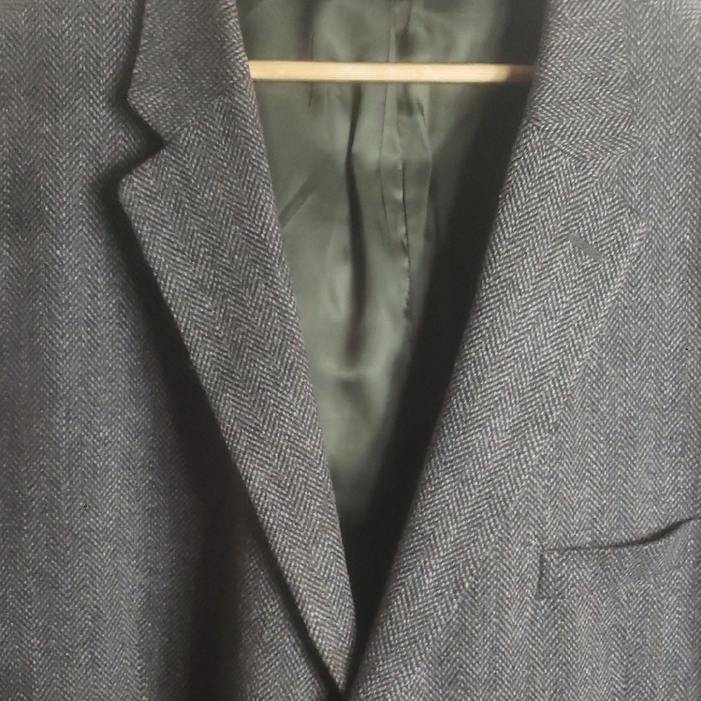 Nautica Charcoal Gray Herringbone Men's Blazer Sport Coat 50R 2-Button